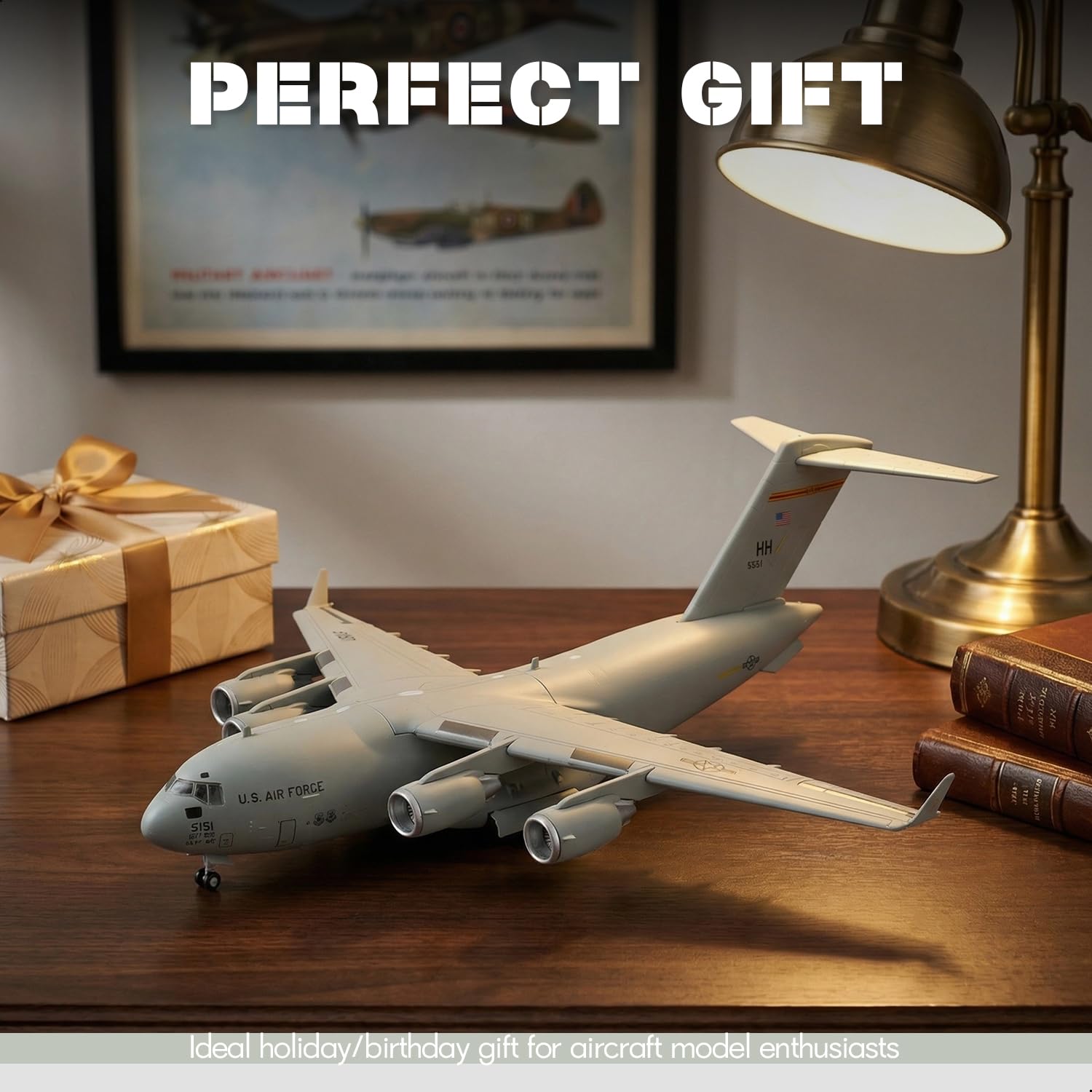 NUOTIE 1/200 C-17 Globemaster III Transport Model Diecast Military Aircraft with Display Stand Highly Detailed Pre-Built Metal Plane for WWII & Modern