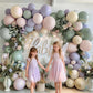 Dusty Green Purple Pink Balloon Arch, Double Stuffed Lavender Light Sage Green Ivory Blush Pastel Balloon Garland Kit for Baby Shower Birthday Wedding