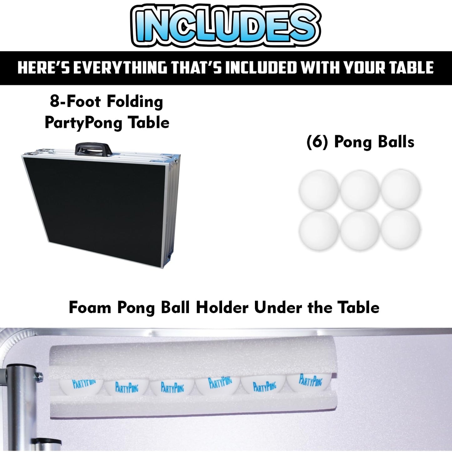 8-Foot Folding Beer Pong Table