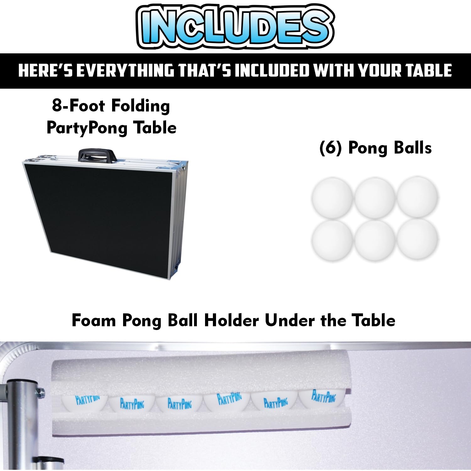 8-Foot Folding Beer Pong Table