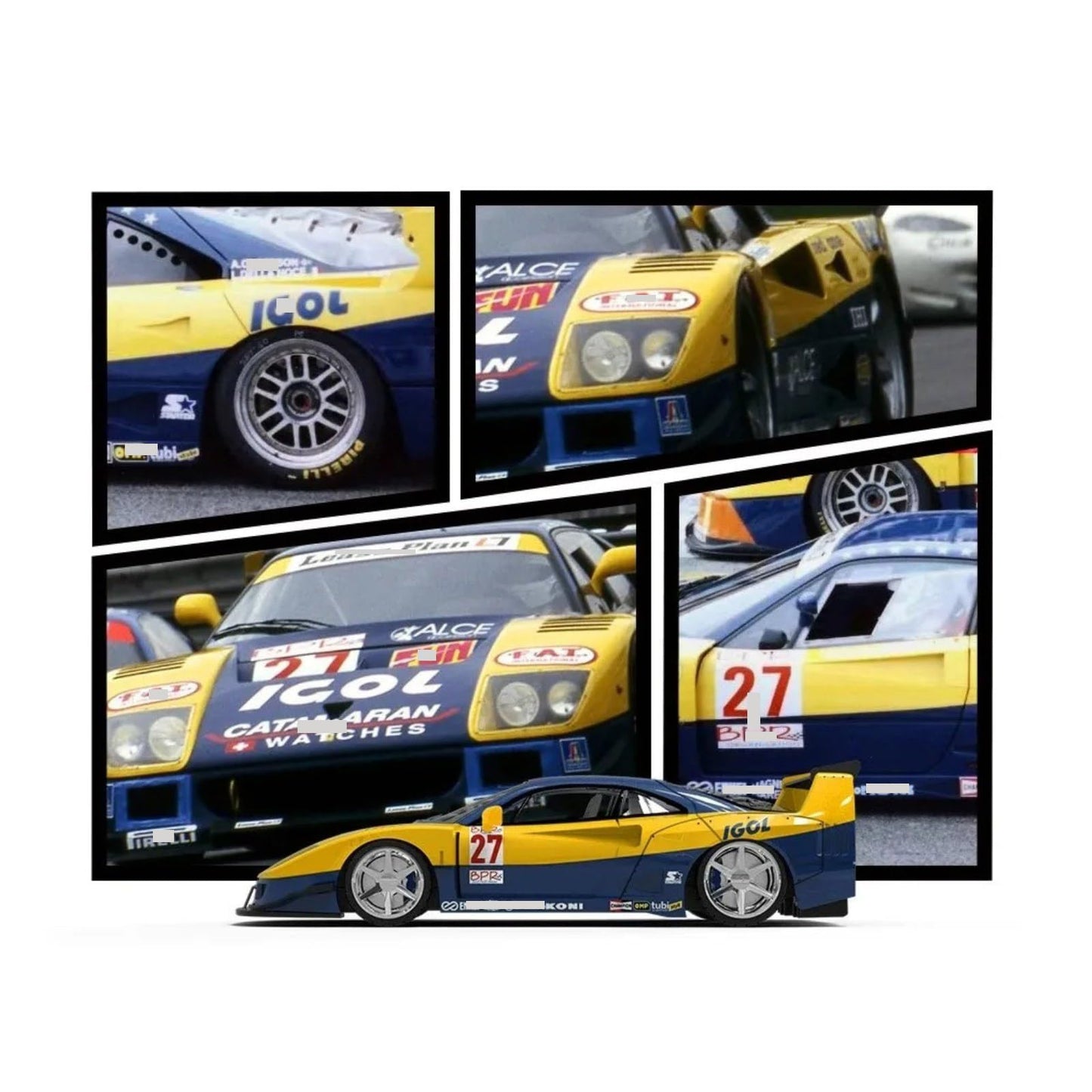 HTLNUZD 1/64 F40 Alloy Diecast Mini Sports Car Model for Ferrari F40#40 & #27 Racing Car Collectible, Ideal Custom Gift Collectors (red)