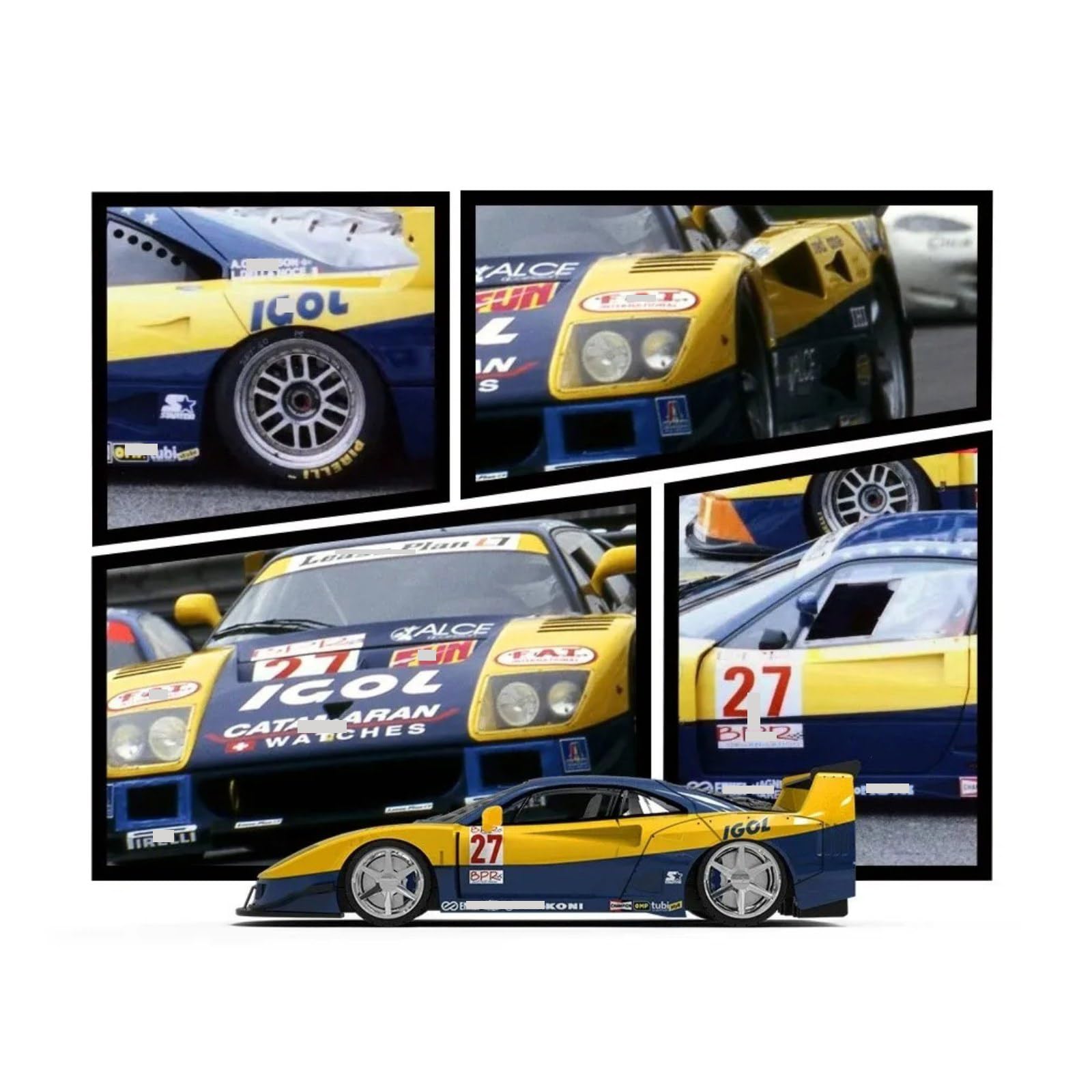 HTLNUZD 1/64 F40 Alloy Diecast Mini Sports Car Model for Ferrari F40#40 & #27 Racing Car Collectible, Ideal Custom Gift Collectors (red)