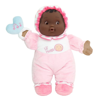 JC Toys Lil’ Hugs African American Pink Soft Body - Your First Baby Doll - Designed by Berenguer - Ages 0+