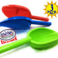 Matty's Toy Stop Kids Sand Shovels for Beach & Sandbox - 3 Pack 14" Long Handle Plastic Sand Scoops, Red Blue Green, Outdoor Beach Toys for Boys