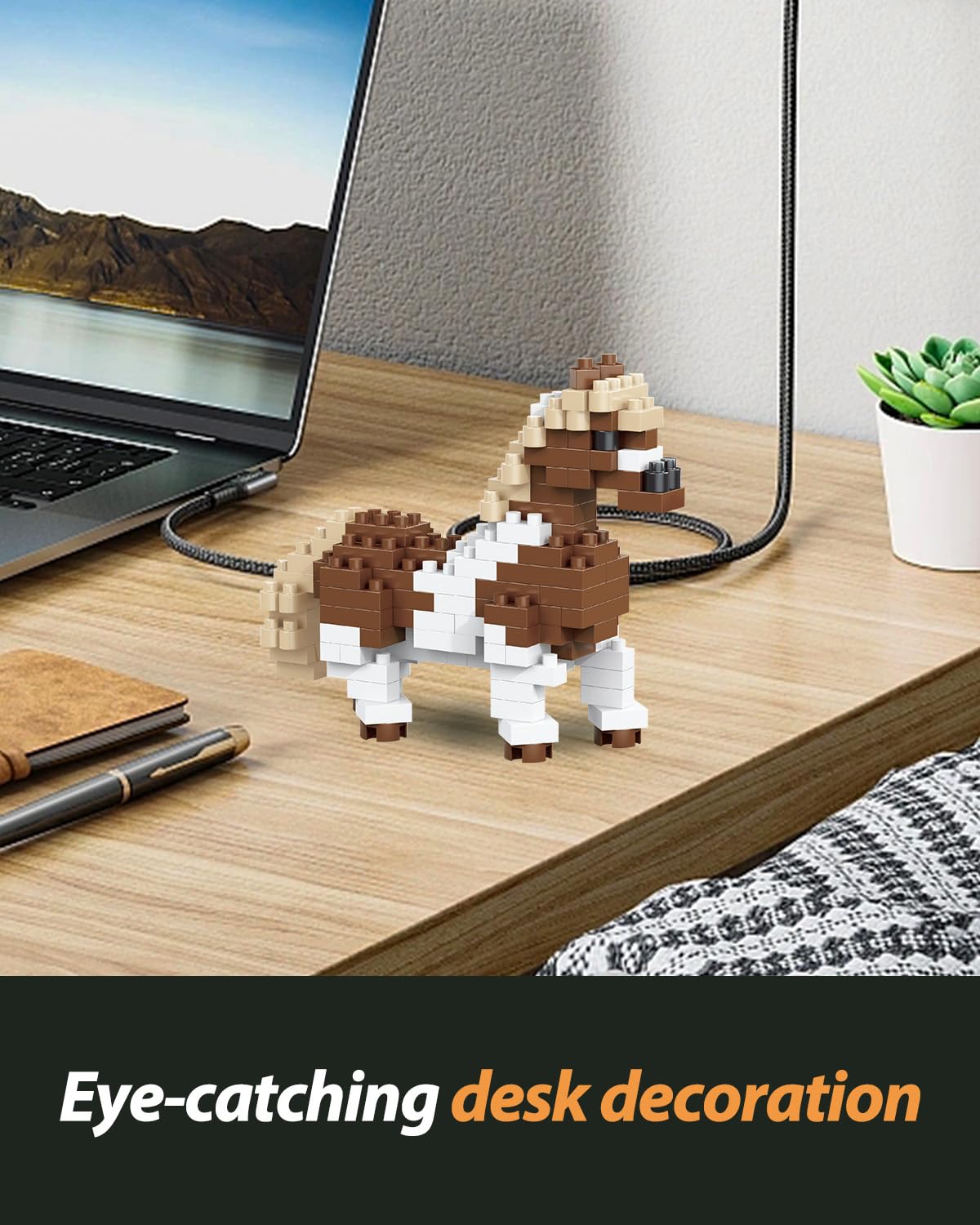 QISHOUTING Horse Mini Building Toy for Kids, Farm Animals Mini Stallion Building Blocks & Learning Toy for Girls Boys, Stallion Figurine Toys