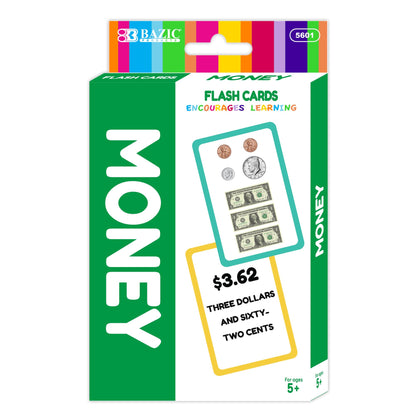 BAZIC Products Money Flash Cards, 36 Cards