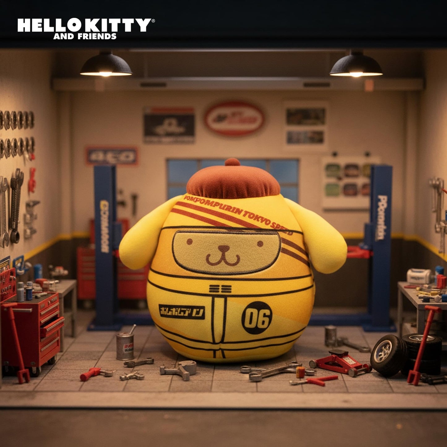 Squishmallow 8 Inch Pompompurin Sanrio Tokyo Racer Plush Toy