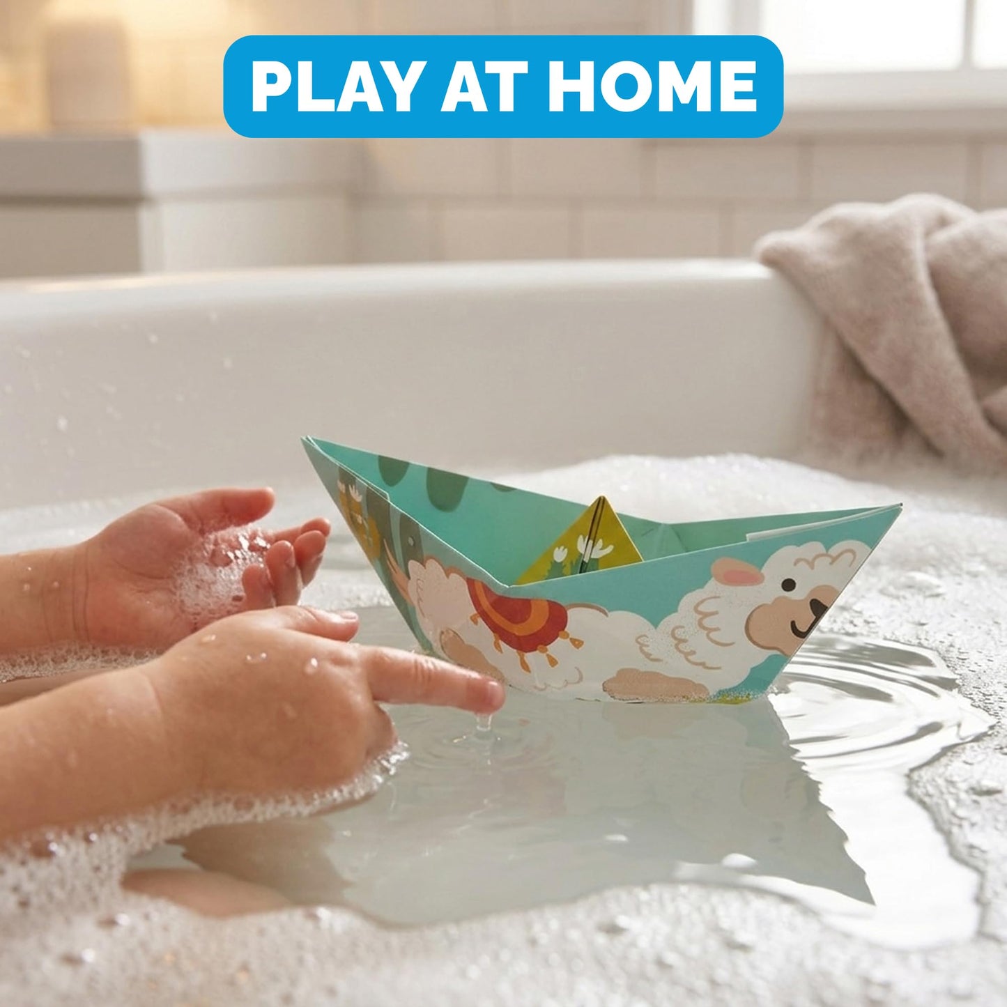 WOYS Floating Origami Boats | North Set | Waterproof Premium Reusable Paper | Screen-Free Summer Toy & Gift | DIY Origami Kit | 5 Sheets | Bath, Pool