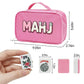 YAQUHO American Mahjong Tiles Set, 166 Pink Mahjong Tiles 1.2 Inch with Carrying Bag and 3 Dice, Portable American Mahjong Game for Travel, Family