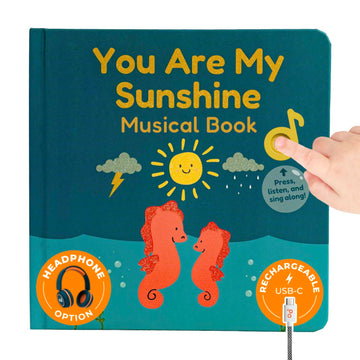 Cali's Books You Are My Sunshine Music Book Toddlers 1-3 Years Old - Nursery Rhymes Musical Book, Headphone Jack, Interactive Baby Sound Book, Singing