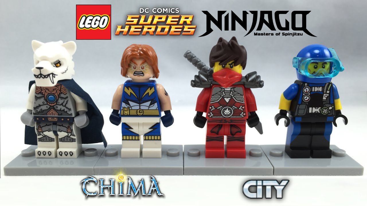 LEGO 4 Minifigures Boxed Giftset Cube 2015 - Superheroes, Chima, Ninjago, and City Themes