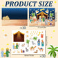 60 Sheets Christmas Nativity Stickers Make a Nativity Scene Crafts Kit DIY Jesus Birth Stickers Christian Cardboard Ornament for Christmas Decorations