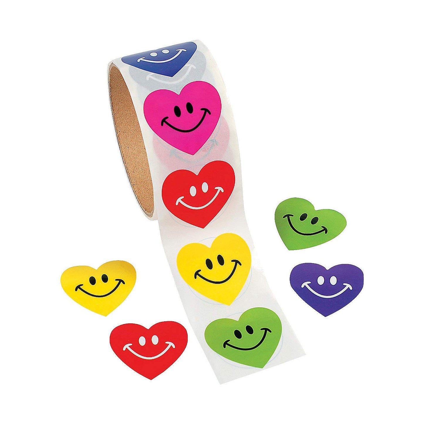 Heart Smile Face Sticker Roll for Valentine's Day - Stationery - (100pc)