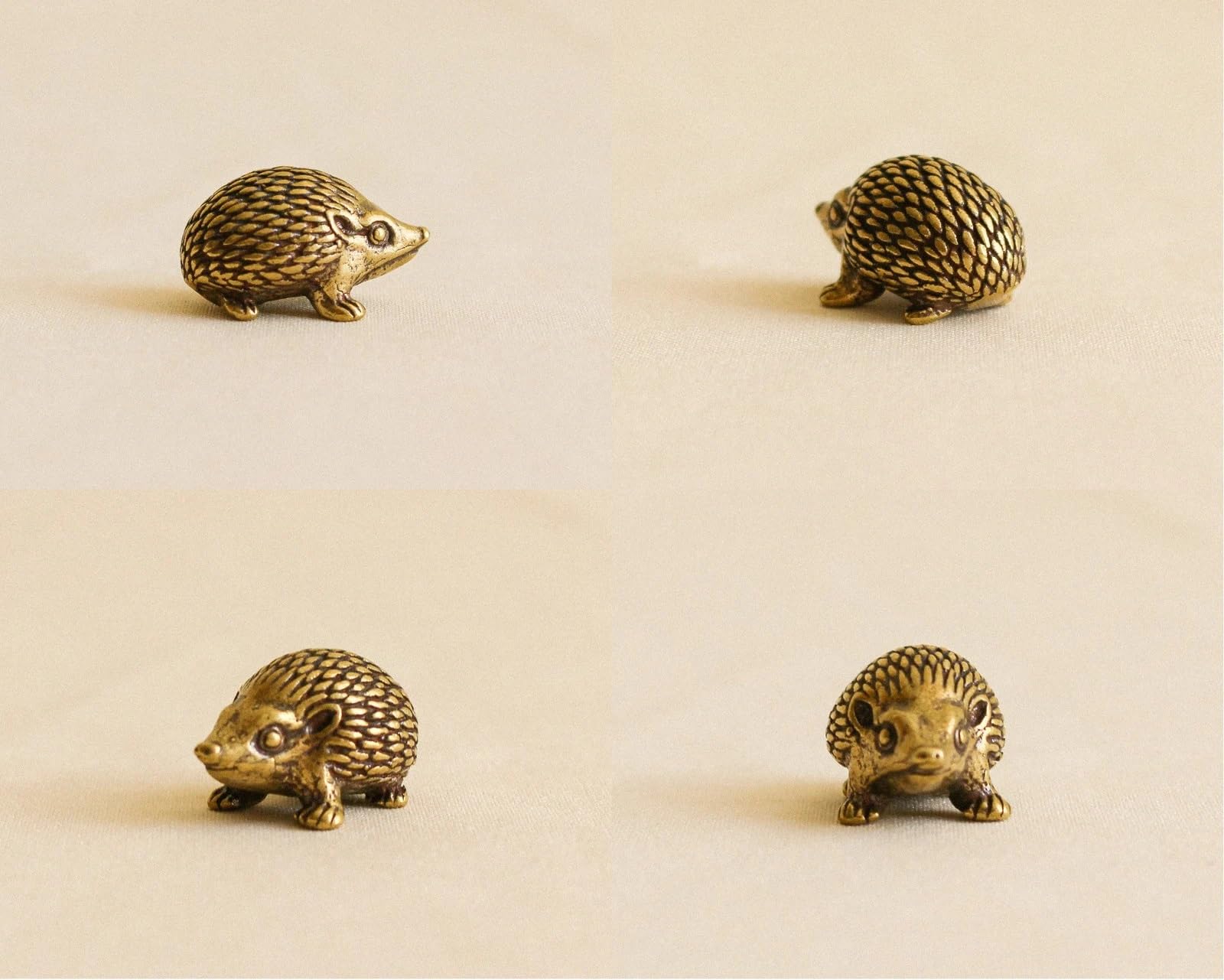 Miniature Hedgehog, Dollhouse Miniature Retro Brass Hedgehog Statue Ornament, Mini Micro Garden Landscaping Decoration