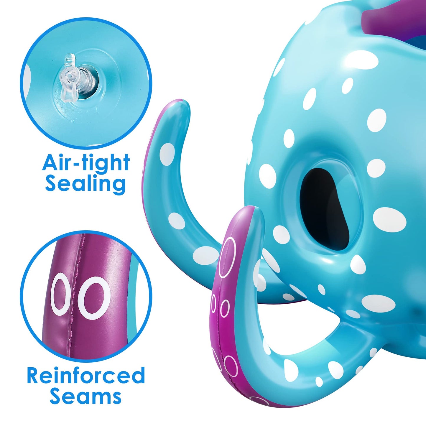 iPlay, iLearn Kids Octopus Pool Toys, 2-in-1 Inflatable Float Pool Game