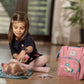 HappyVk- Pink Toy Baby Doll Diaper Bag with Changing Pad - Unicorn Embroidery - Realistic, Spacious & Comfortably Designed for Pretend Play Doll Care