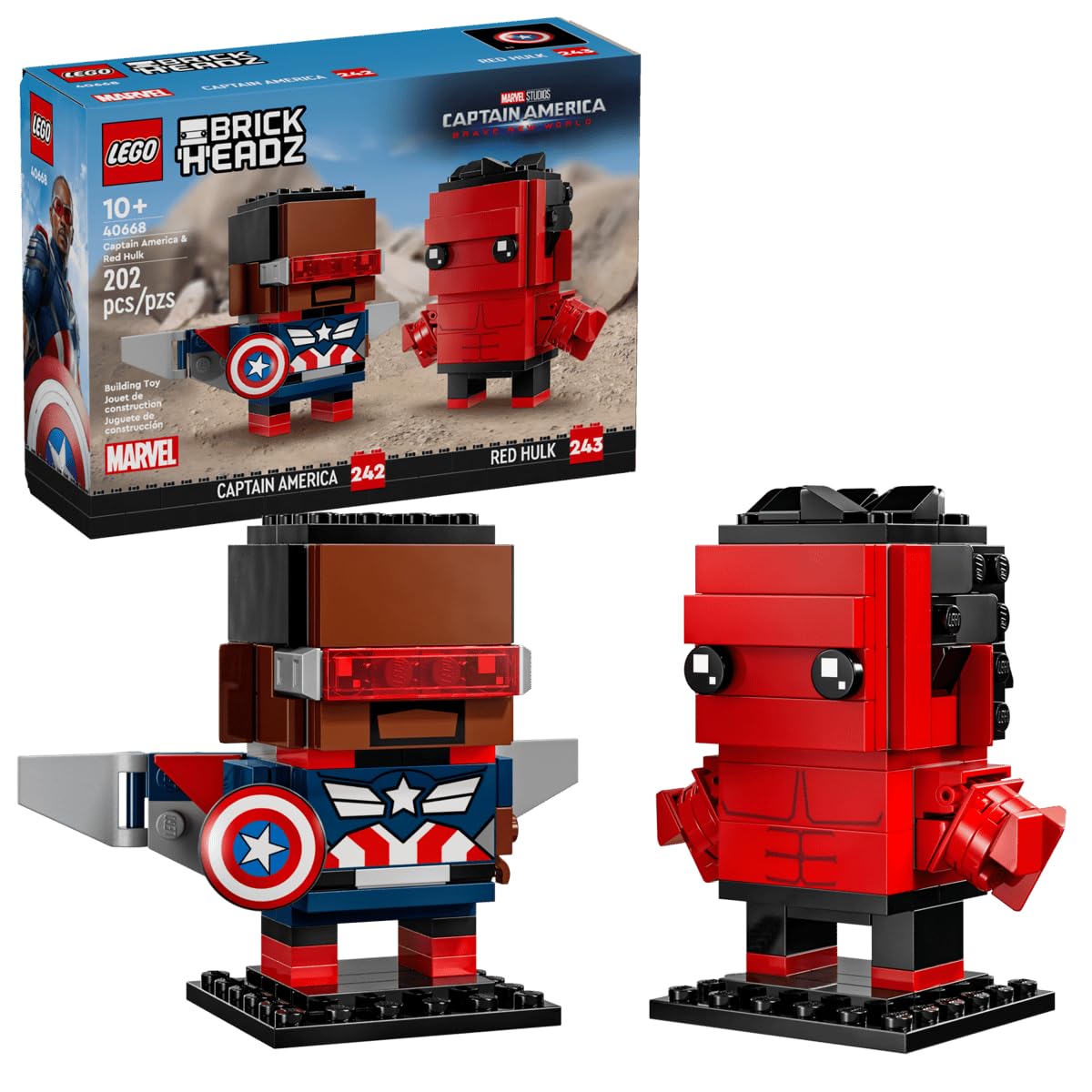 LEGO Brickheadz Marvel Captain America & Red Hulk 40668
