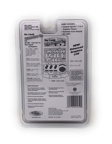 No Limit Texas Hold'em Poker Handheld Video Game