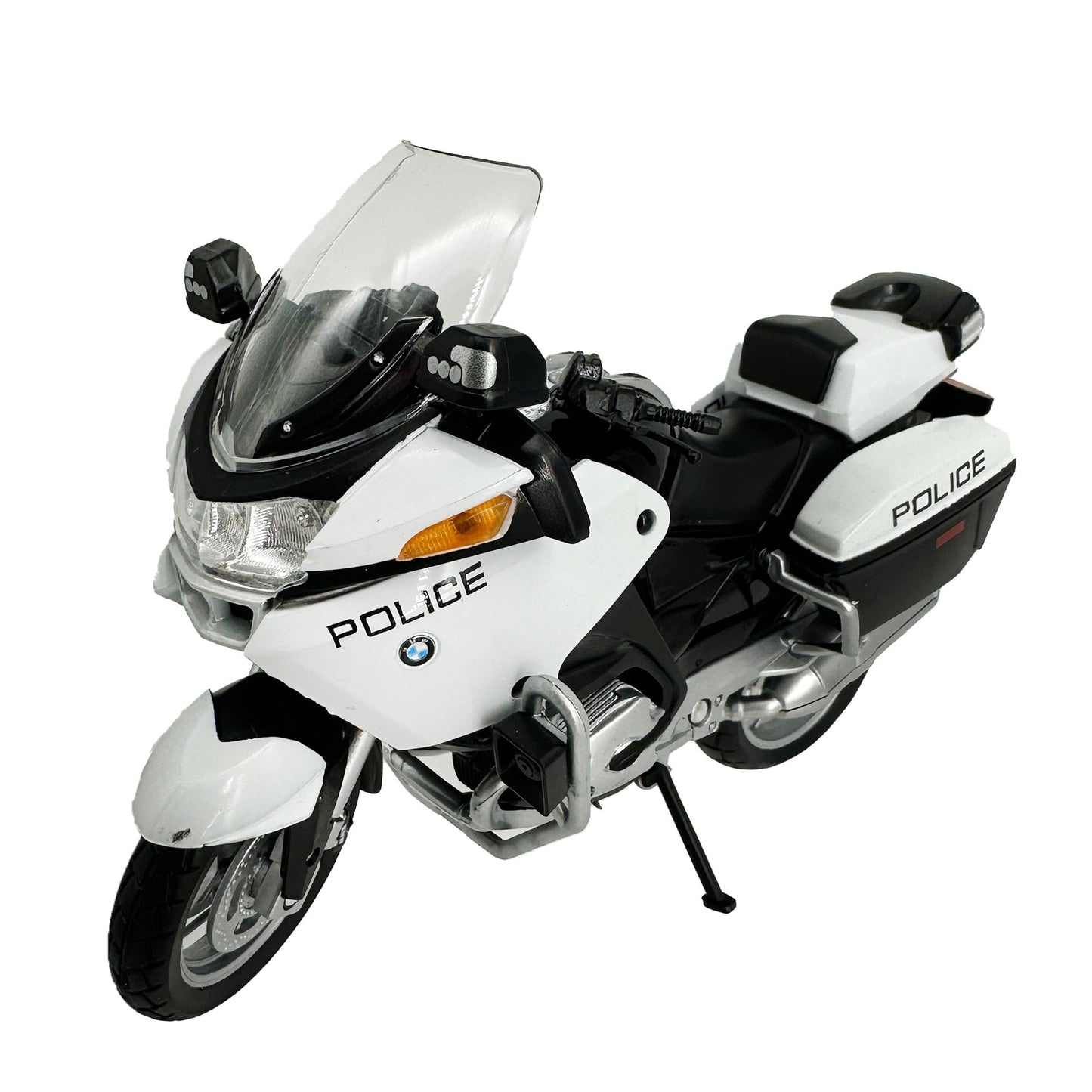 Welly Die Cast BMW R1200 RT Police Motorcycle, 1:18 Scale, Collectible Model Dirt Bike