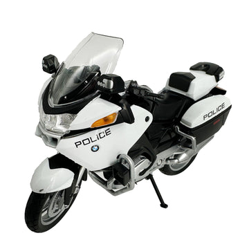 Welly Die Cast BMW R1200 RT Police Motorcycle, 1:18 Scale, Collectible Model Dirt Bike