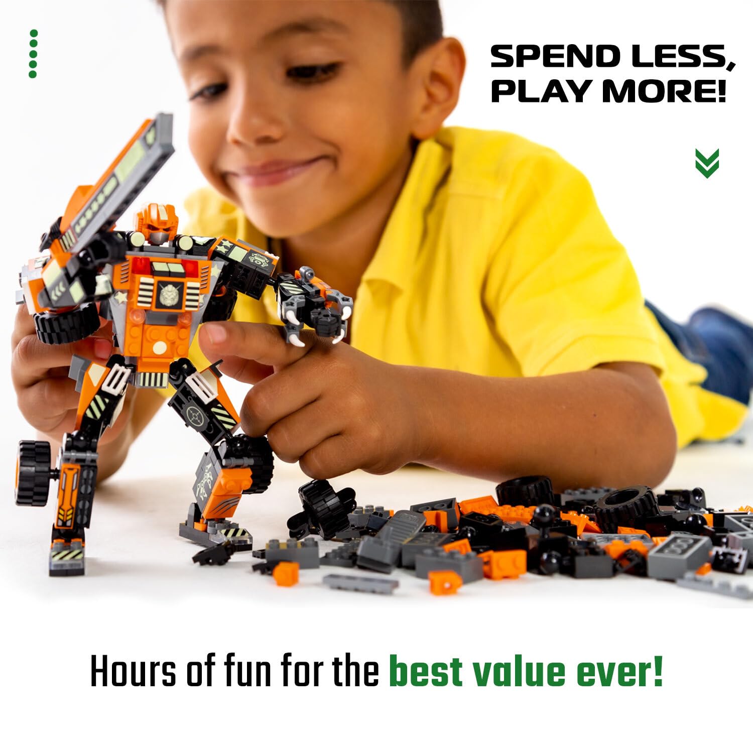 JITTERYGIT Mech Robot Soldier Glow in the Dark Bricks Toy STEM Gift Set, Juguetes para Niños De Christmas Birthday Regalos, Cool Military Holiday