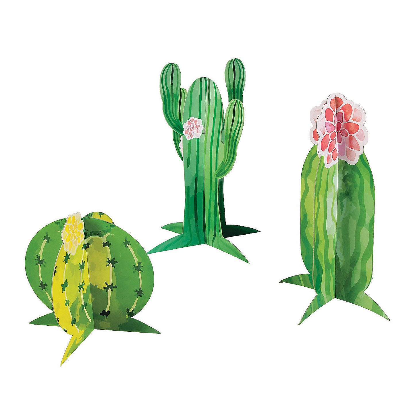 Fun Express Cactus Party Centerpiece Cinco de Mayo Fiesta Party Decor - VBS Vacation Bible School Supplies/Decor - 3 piece set