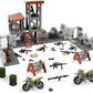 Finger Rock Military Base Building Block Set, WW2 Army Mini War Accessories Kits, Military Ruins Guard Tower Guns Army Supplies Block Toy for Teens