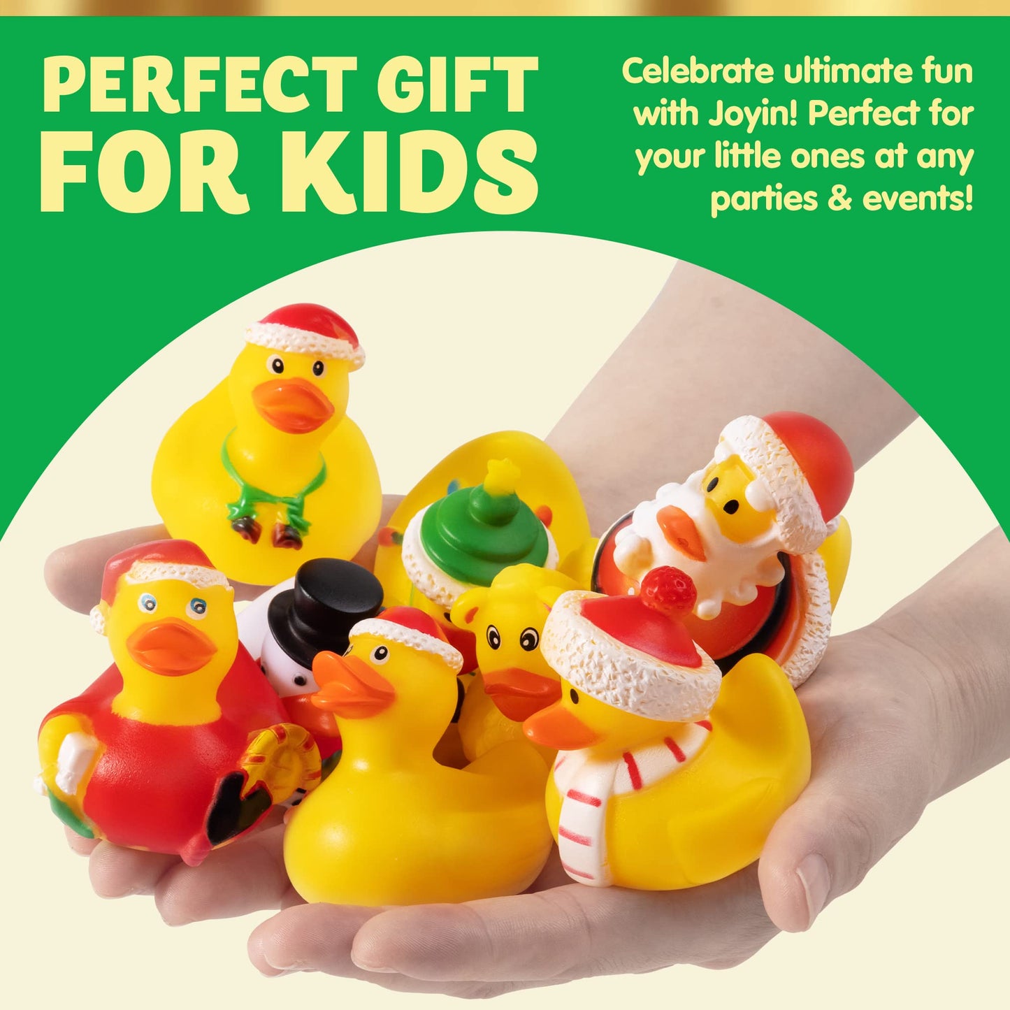 JOYIN 12 Pcs Christmas Rubber Duck Bath Toys for Christmas Goodie Bag Stuffers and Baby Showers, Girls and Toddlers Christmas Party Favor Xmas Gifts