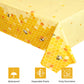 Lecpeting 2 Pcs Bee Tablecloth Bumblebee Plastic Table Covers 87 x 51 Inches Disposable Party Tablecovers for Bumblebee Theme Baby Shower Birthday