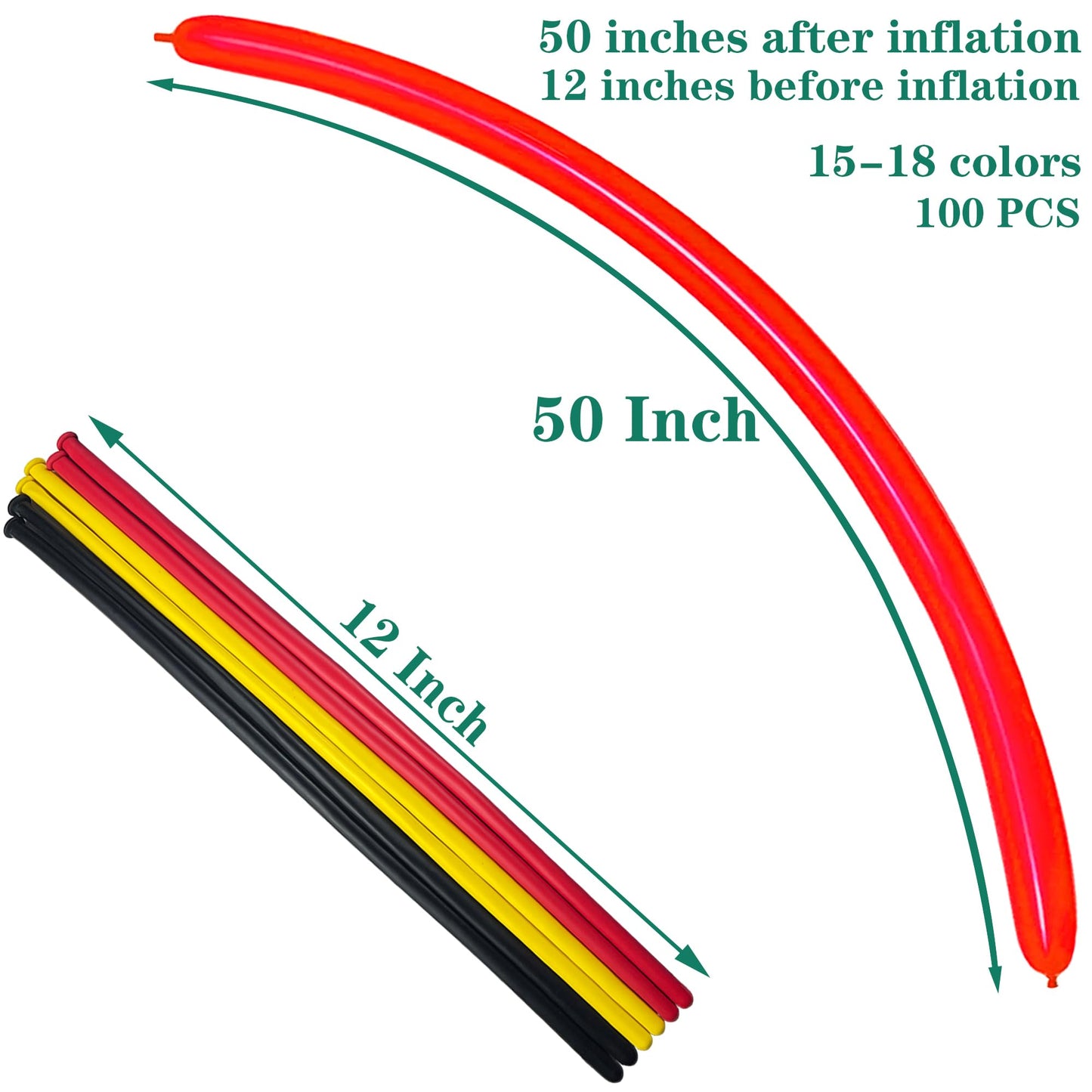 KADBANER 260 Long Balloons 100 Pack Latex Balloons