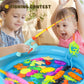 FIVEDAOGANG Magnetic Fishing Game 45 PC Ocean Sea Floating Fish Colorful Animals with Net Portable Storage Bag | Kiddie Pool Bathtub Game for Age 3 4