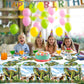 Tyrannosaurus Rex Party Tableware Set,20 Plates and 20 Napkins and Tablecloth71 '' x 42 '' Jurassic Dinosaur Party Supplies ForKids Birthday Party
