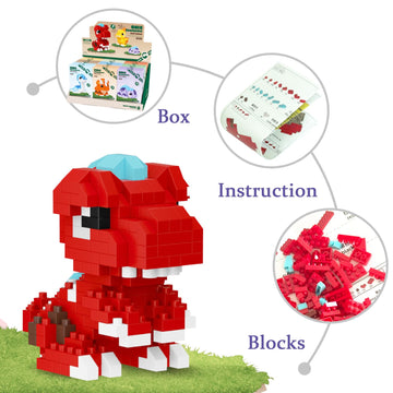 TENYEAH 9 Packs Mini Building Set Dinosaur Toys for Adult, Cut Dionsaur Building Blocks Party Favors Toys, Assemble Game Home Decor Creative Birthday