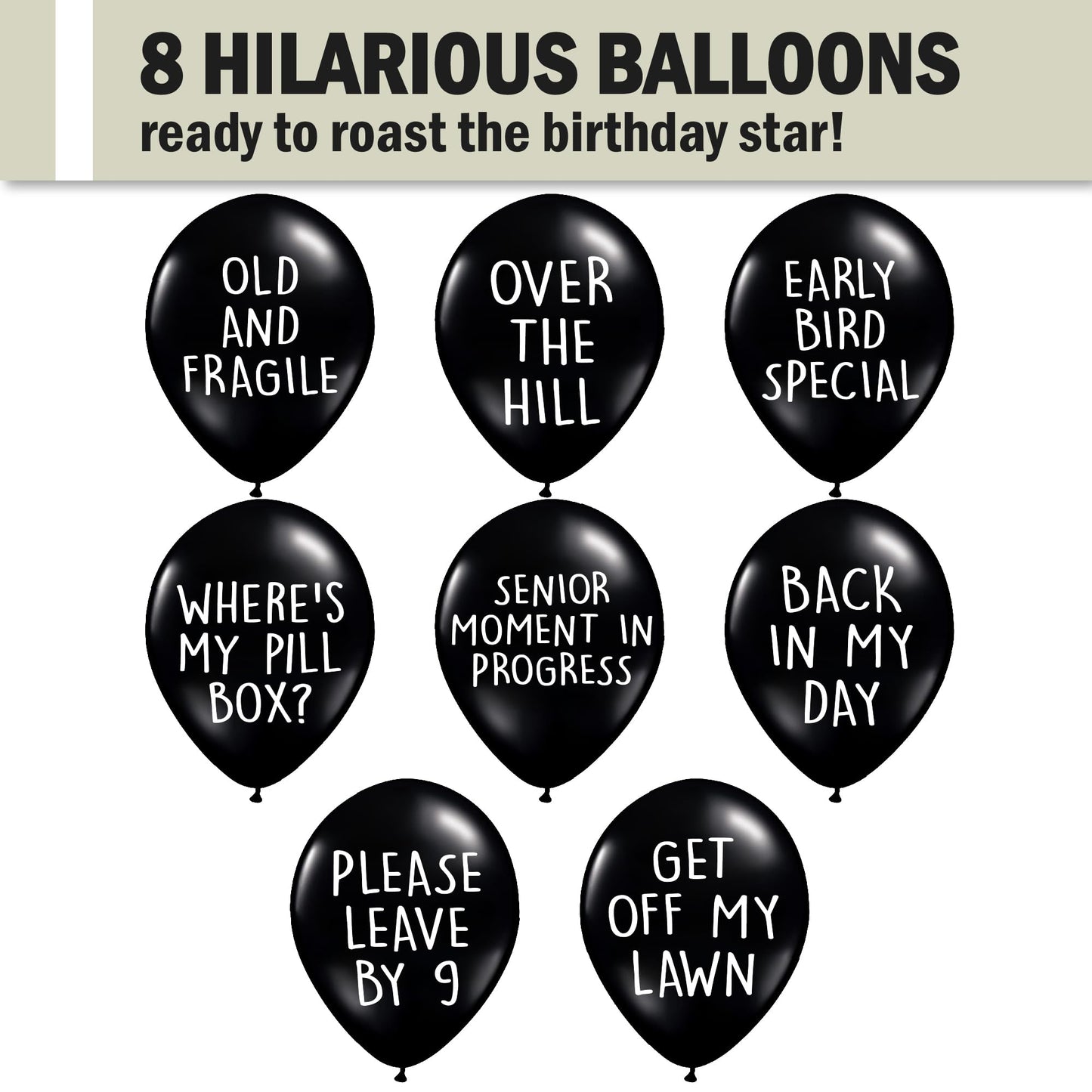 Funny Abusive Balloons | Fun Decoration for Adult Birthday Party (8 Pack Rated E)