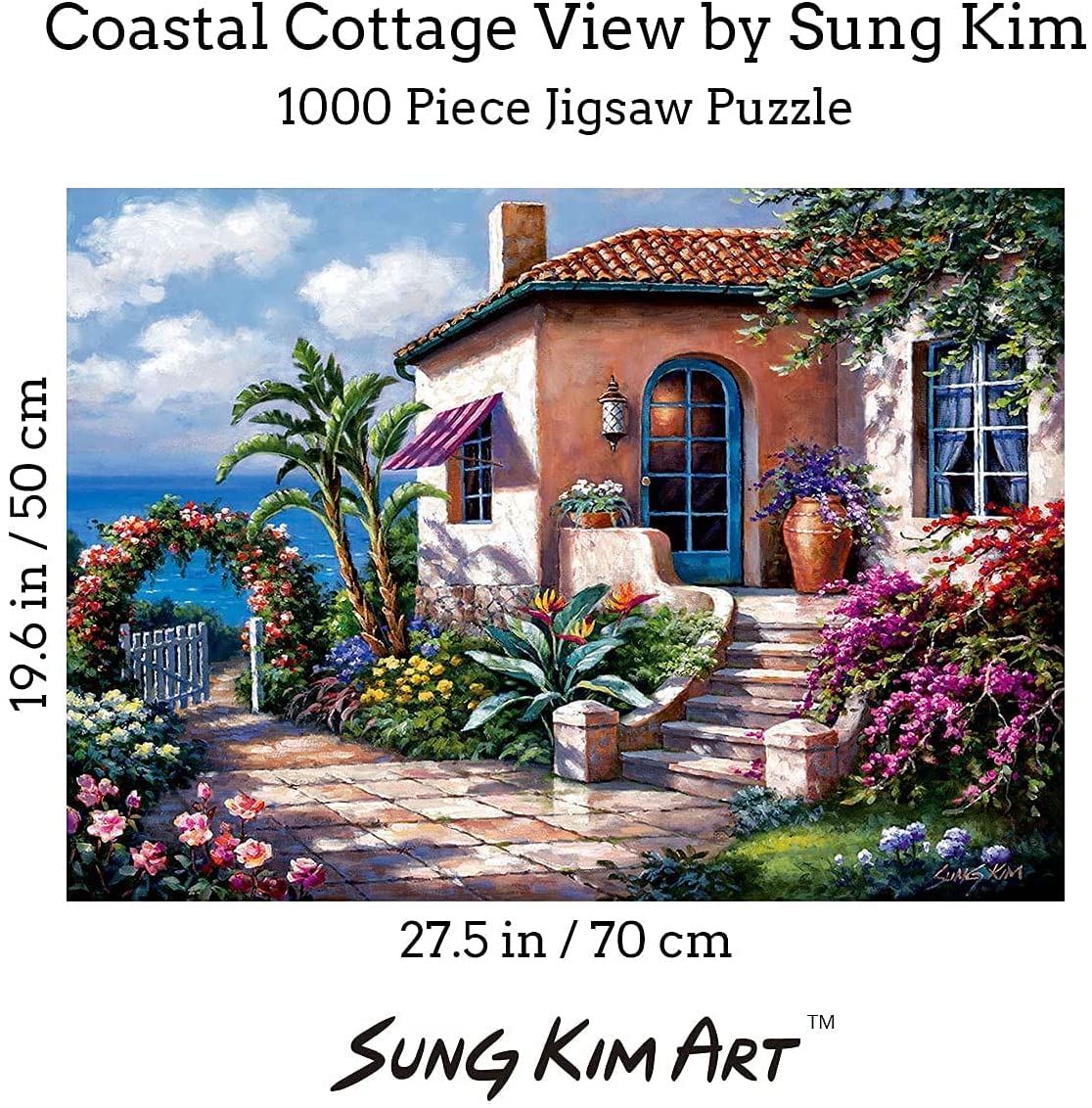 Sung Kim Art - Jigsaw Puzzle 1000 Piece for Adults (Coastal Cottage View)