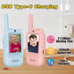Video Walkie Talkies for Kids Pack of 2, Long Range 2 inch Screen Rechargeable Video Chat Intercom, Indoor Outdoor Voice Effects Toys for Family