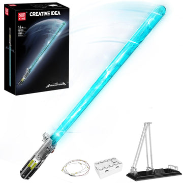 Mould King 10139 Lightsaber Building Set, Light Saber with Stand, Rechargeable LED Light Sword for Adult Birthday Thanksgiving Xmas Toys Gift