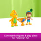 Fisher-Price Barney’s World Preschool Toy Barney’s Friend Mel & Billy Dino 3-Piece Figure Set for Pretend Play Kids Ages 3+ Years