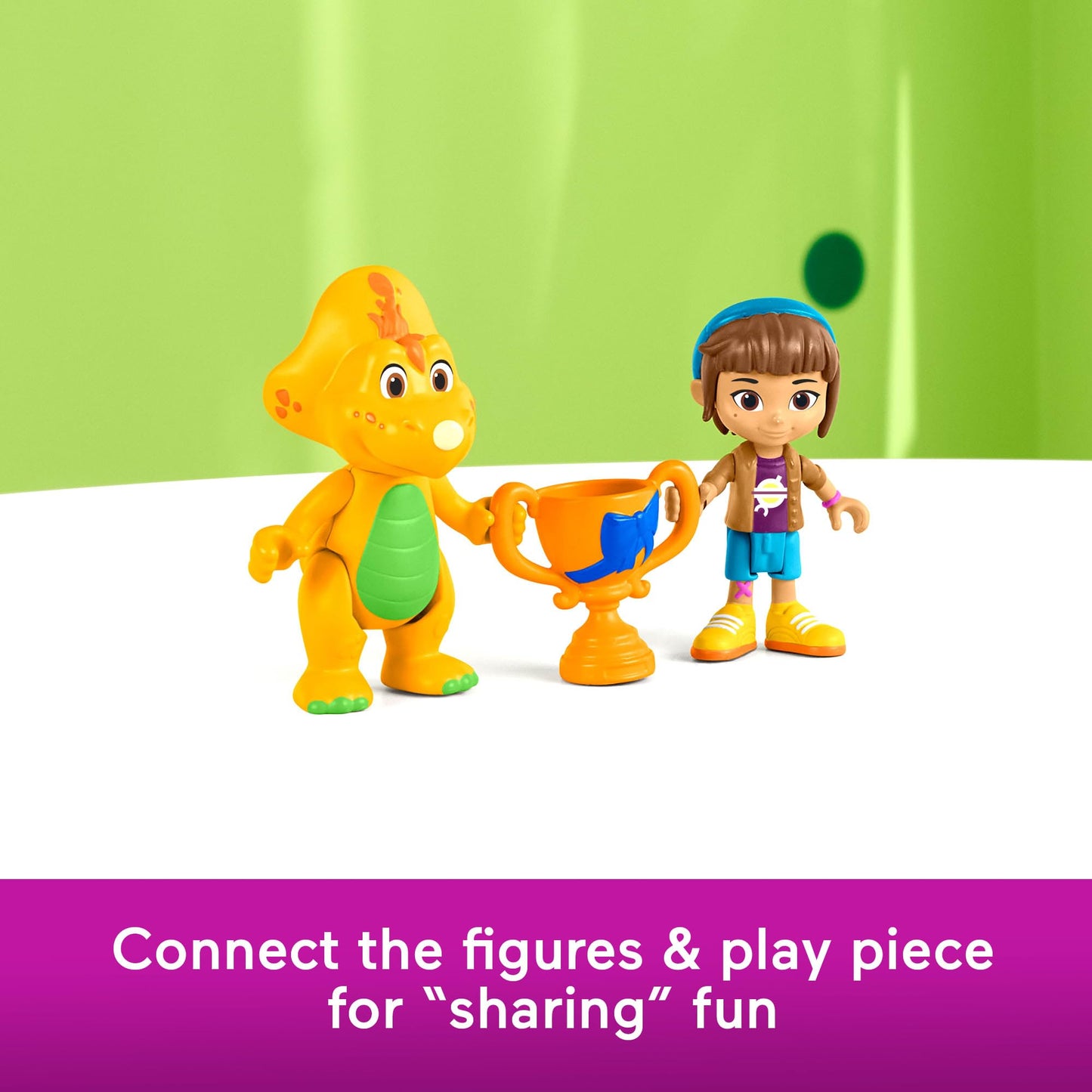 Fisher-Price Barney’s World Preschool Toy Barney’s Friend Mel & Billy Dino 3-Piece Figure Set for Pretend Play Kids Ages 3+ Years