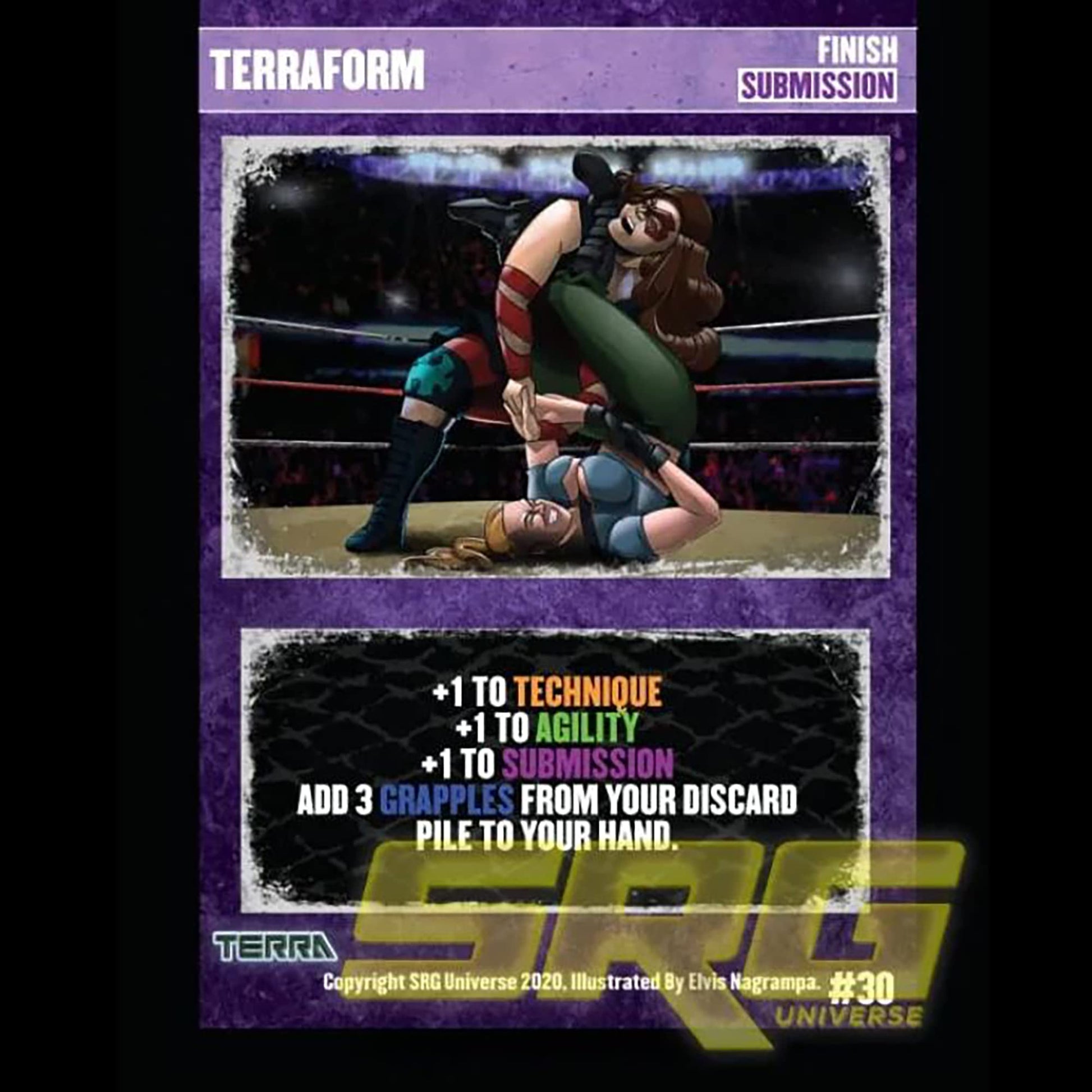 GTS Distribution Supershow Cosmic Crusader: Terra - Wrestling Card and Dice Game. SRG Structure Deck. Ages 12+, 2-6 Players, 10 Min Game Play