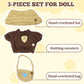 17cm Kawaii Doll Clothes Set for Labubu, 3-Piece Handcrafted Crochet, Compatible with 5.91-6.7inch Dolls, Hand Crocheted Hat, Sweaters, Bag (Knitted
