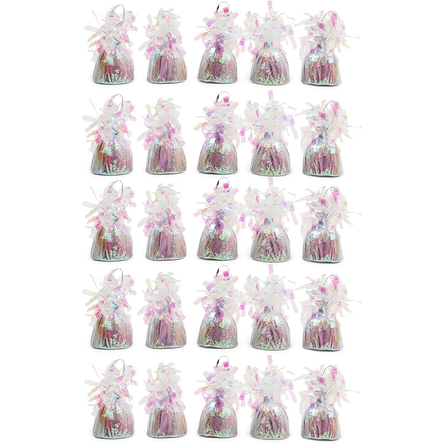 BLUE PANDA Holographic Balloon Weights - 6 oz, 4.5 in, 15 Pack - Iridescent Balloon Table Centerpiece & Anchor Weights for Party Decor