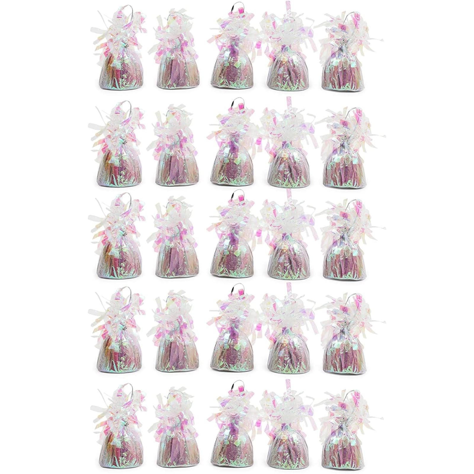 BLUE PANDA Holographic Balloon Weights - 6 oz, 4.5 in, 15 Pack - Iridescent Balloon Table Centerpiece & Anchor Weights for Party Decor