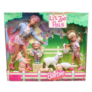 Barbie Li'l Zoo Pals Gift Set w Barbie, Kelly & Stacie Dolls (1998)