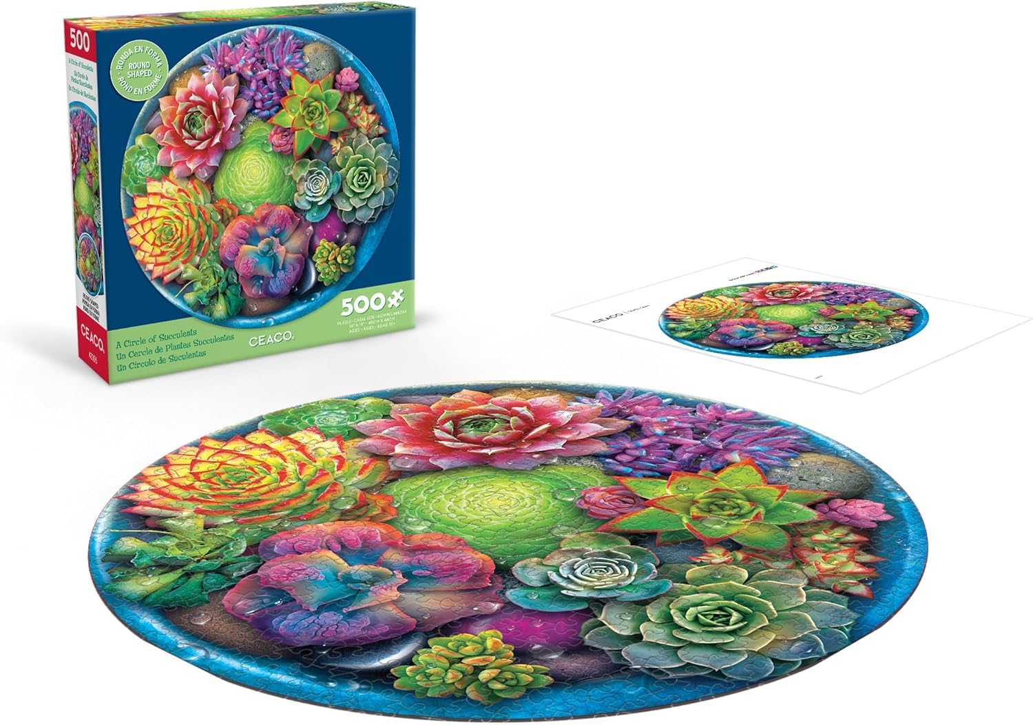Ceaco - A Circle of Succulents - 500 Piece Jigsaw Puzzle for Adults