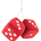 United Pacific C5038R 3”x 3” Classic Hanging Fuzzy Dice, Soft & Fuzzy Hanging Mirror Dice Decorative Hanging Fuzzy Dice - Red/White Dots - ONE Pair
