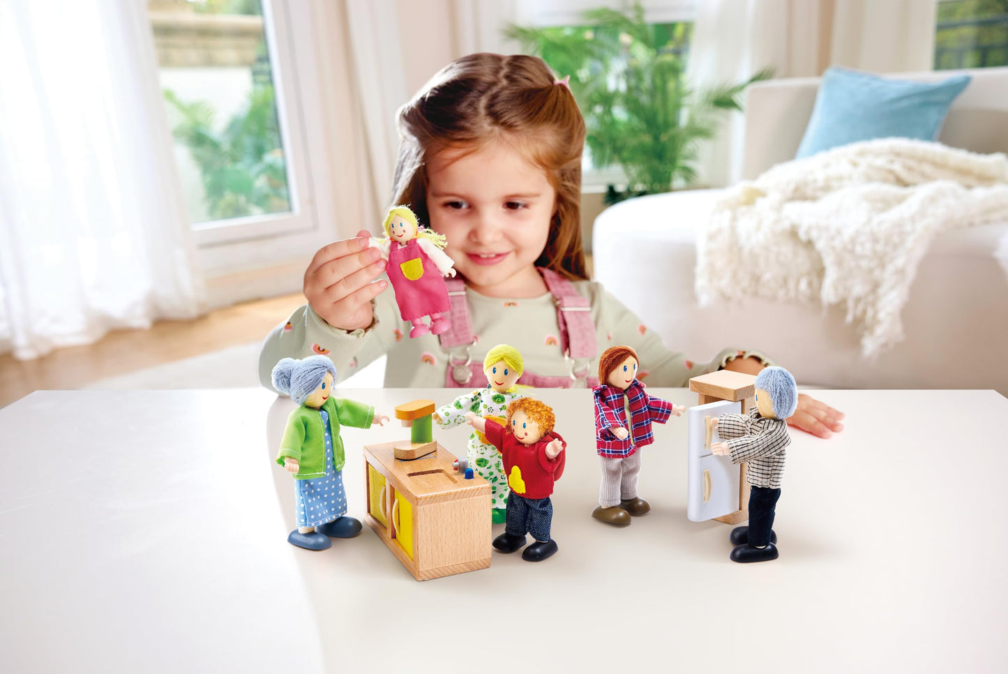 Hape Happy Family Dollhouse Set Award Winning Doll Family Set, Unique Accessory for Kid’s Wooden Dolls House.