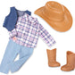 Our Generation - 18-inch Cowgirl Doll - Lifelike Gray Eyes & Wavy Blonde Hair - Cute Plaid and Denim-Style Western Outfit - Cowboy Hat & Horseback