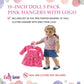 Emily Rose 18 Inch Doll Clothes Hangers 5-Pack Pink Wooden | Closet Organizer Compatible with American Girl and Our Generation Doll Clothing | 18”