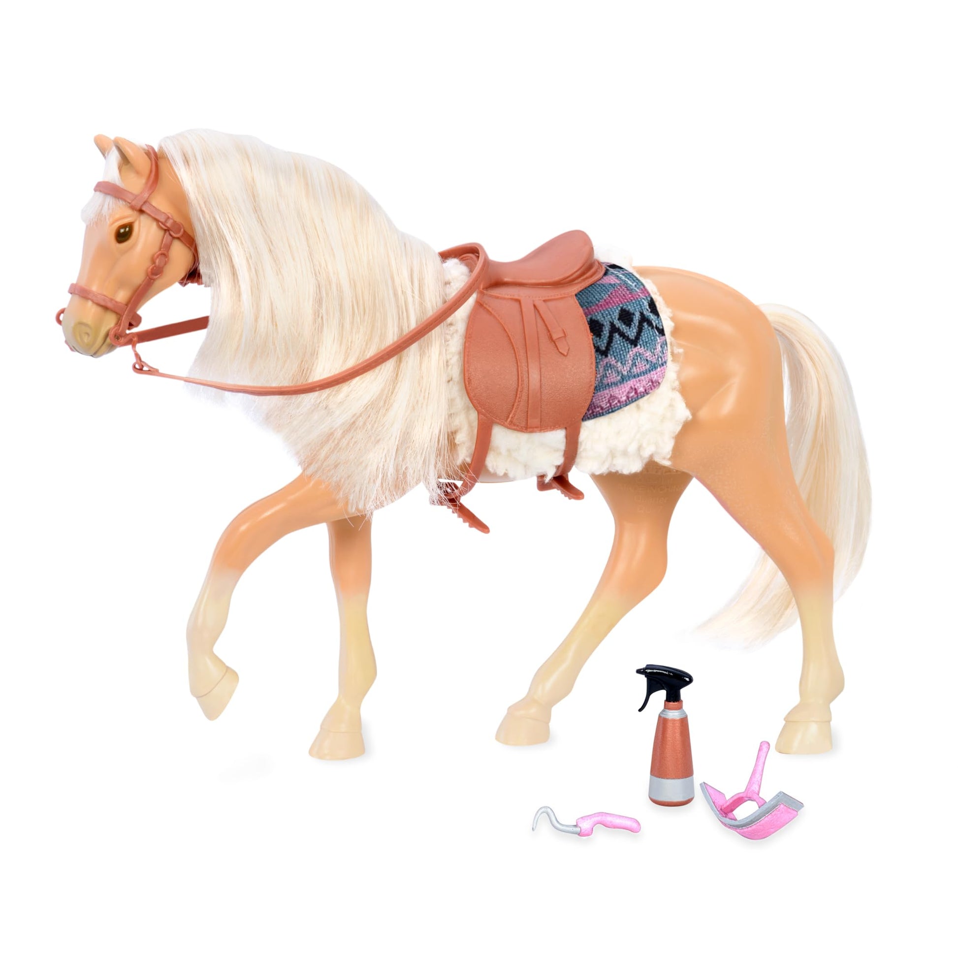 Lori Dolls - American Quarter Horse - Toy Horse - Light Brown 6-inch Horse for Mini Doll - Animal & Accessories - Play Set for Kids - 3 Years +